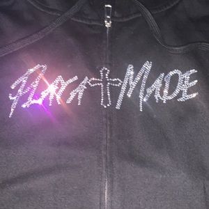 Playa made Black zipup hoodie size S